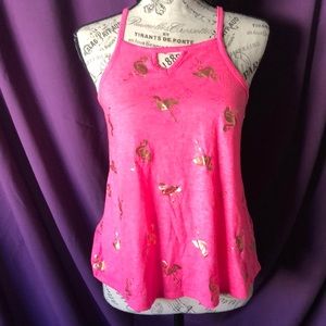 Pink flamingo tank top